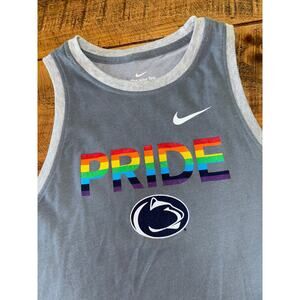 NWT Penn State PRIDE Nike Dri-Fit Gray Rainbow Nittany Lion Tank Top Size Medium